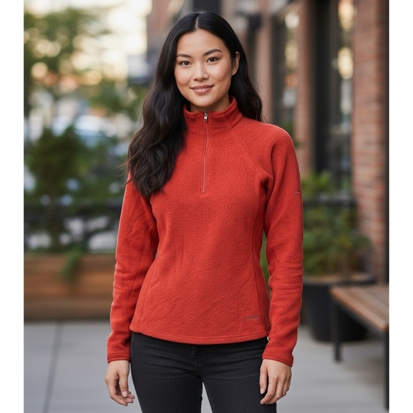 Patagonia Sweaters - Patagonia Capilene Red Pullover Fleece 1/4 Zip Swe